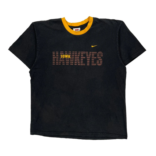 Iowa Hawkeyes Nike College T-Shirt - Large Black Cotton