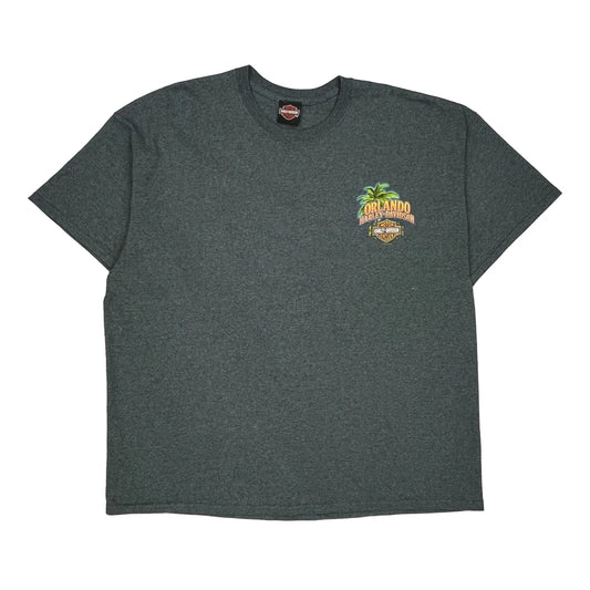 Orlando Harley Davidson Graphic T-Shirt - 2XL Grey Cotton
