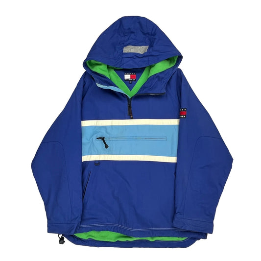 Tommy Hilfiger Striped Anorak - Large Green Polyester