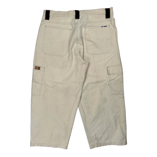 Hip Hop Five Star Carpenter Trousers - 36W 26L Cream Cotton