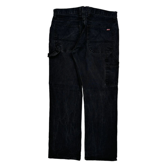 Dickies Carpenter Trousers - 34W 32L Black Cotton