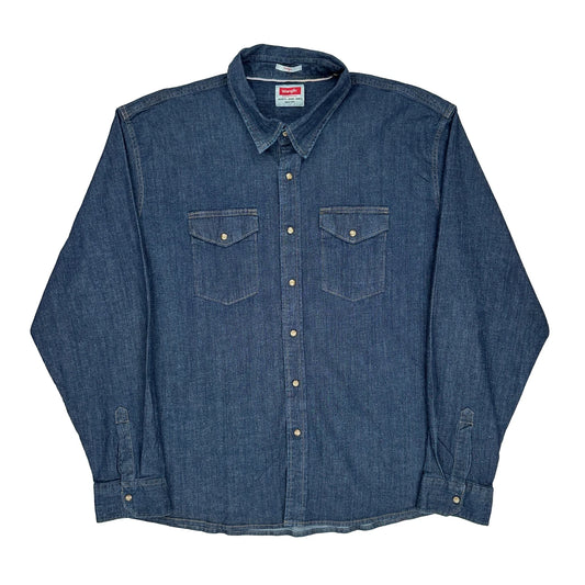 Vintage Wrangler Denim Shirt - 2XL Blue Denim