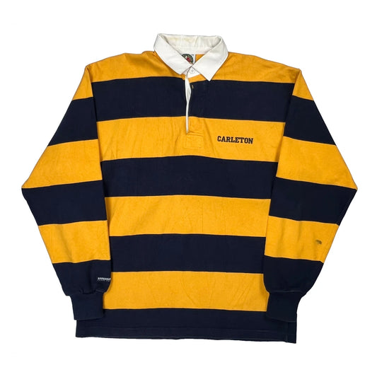 Barbarian Striped Rugby Shirt - XL Yellow Cotton