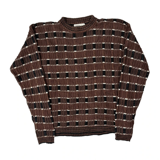Unbranded Checked Jumper - Small Brown Cotton