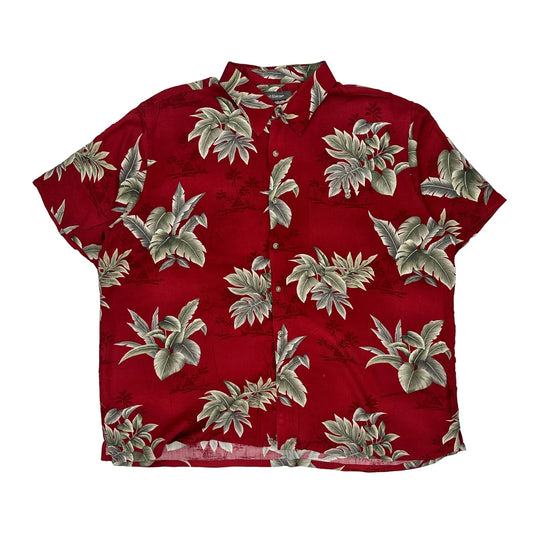 Croft & Barrow Floral Hawaiian Shirt - 2XL Red Cotton