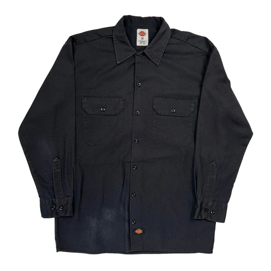 Dickies Shirt - Medium Black Polyester Blend