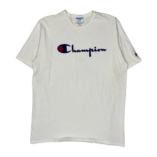 Champion Graphic T-Shirt - XL White Cotton
