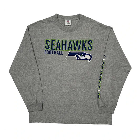 Seahawks Nfl Long Sleeve T-Shirt - XL Grey Cotton