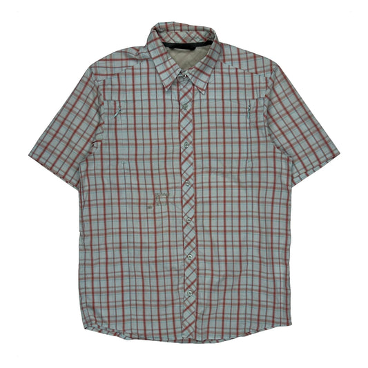 Vintage Arc''Teryx Checked Short Sleeve Shirt - Medium Red Cotton Blend