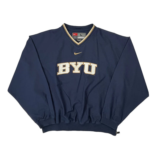 Byu Nike College Windbreaker - Large Navy Polyester