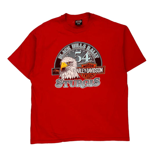 Black Hills Rally 54Th Anniversary Harley Davidson Graphic T-Shirt - 2XL Red Cotton