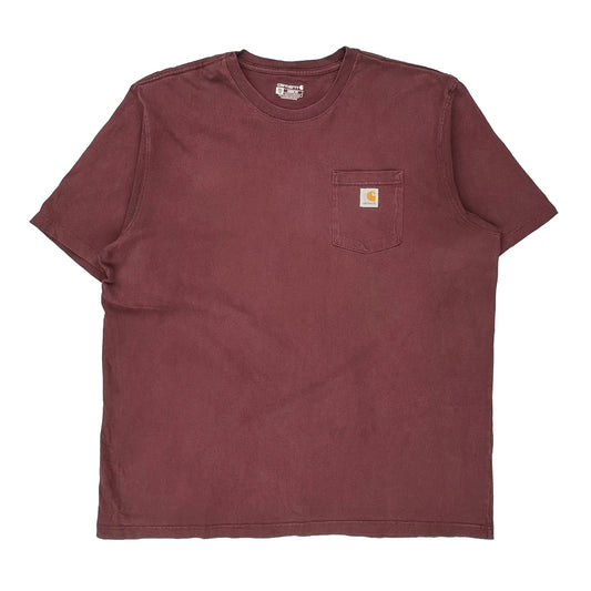 Carhartt Tall T-Shirt - 2XL Burgundy Cotton