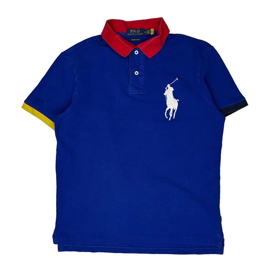 Polo By Ralph Lauren Slim Fit Polo Shirt - Medium Blue Cotton