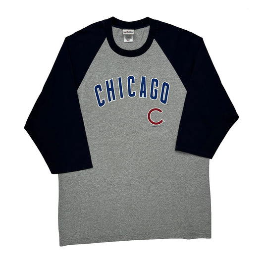 Vintage Chicago Cubs Majestic Mlb Long Sleeve T-Shirt - XL Grey Cotton