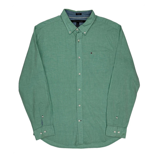 Tommy Hilfiger Shirt - Large Green Cotton