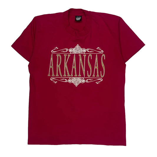 Arkansas Screen Stars Single Stitch T-Shirt - Large Red Cotton Blend