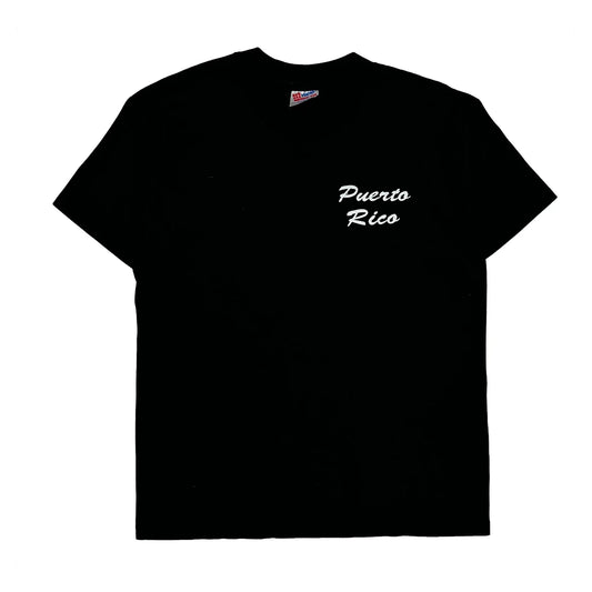 Vintage Puerto Rico Hanes Single Stitch T-Shirt - Large Black Cotton Blend