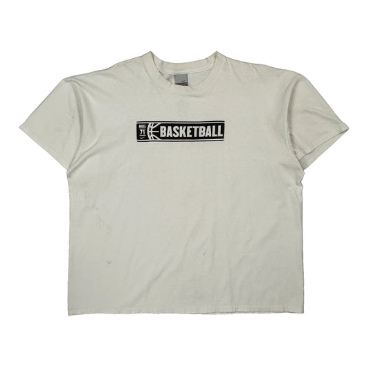 Basketball Nike Graphic T-Shirt - 2XL White Cotton