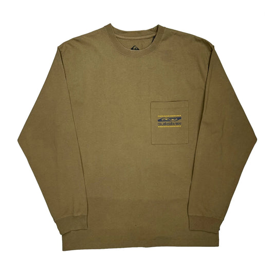 Quiksilver Long Sleeve T-Shirt - Large Brown Cotton