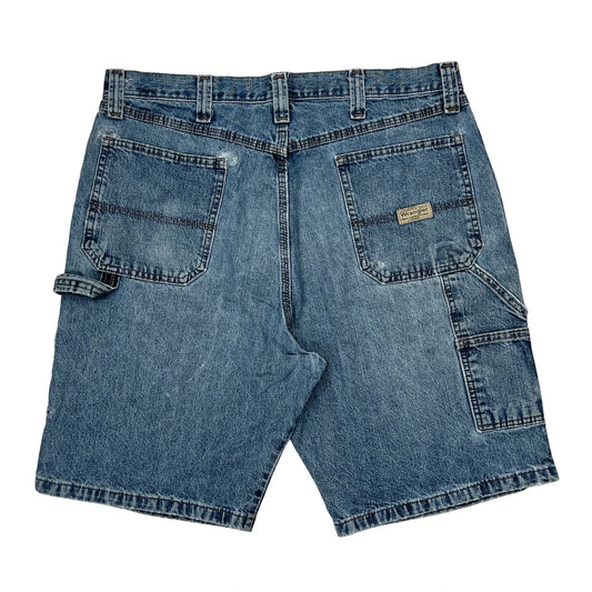Wrangler Carpenter Shorts - 34W 10L Blue Cotton