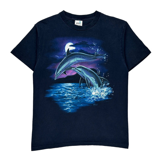Natural Wonders Single Stitch T-Shirt - Large Navy Cotton
