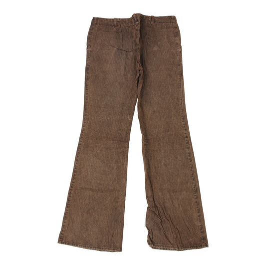 Vintage Onyx Pinstripe Trousers - 31W UK 10 Brown Cotton