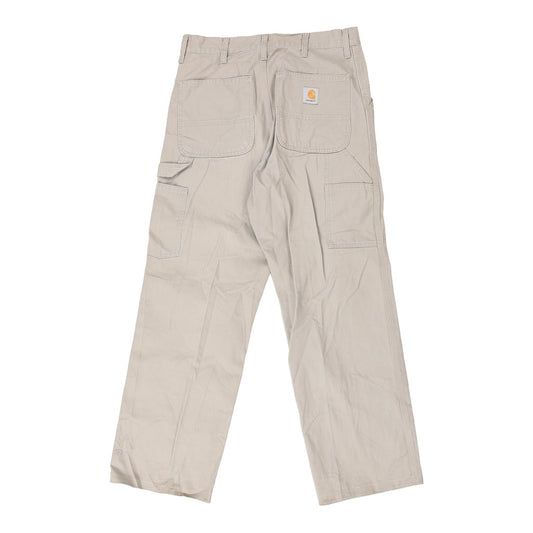 Vintage Carhartt Carpenter Trousers - 32W 30L Cream Cotton
