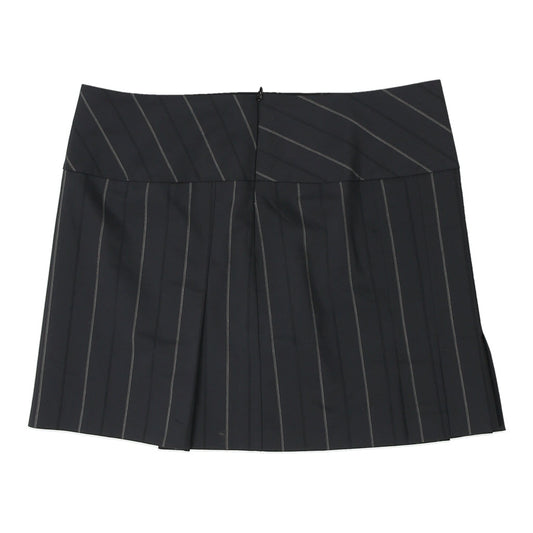 Vintage Jersey Striped Mini Skirt - 31W UK 12 Black Polyester