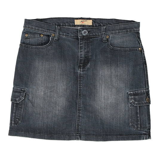 Vintage Morris Cargo Denim Skirt - 34W UK 14 Dark Wash Cotton