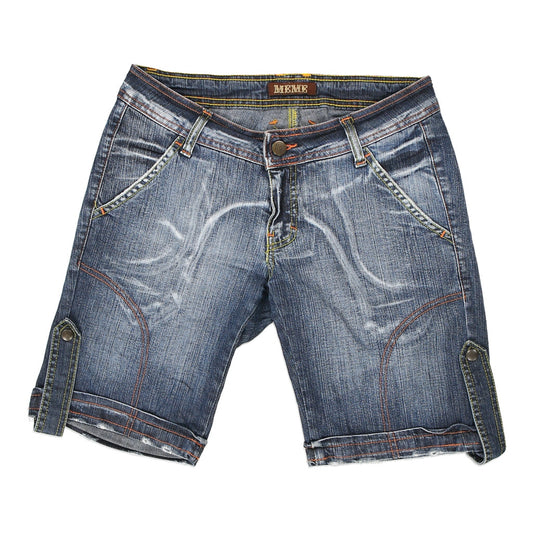 Vintage Me Me Denim Shorts - 28W UK 4 Blue Cotton