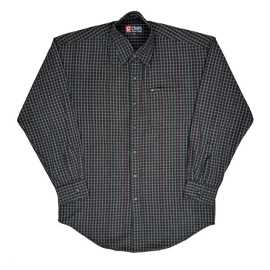 Chaps Ralph Lauren Checked Patterned Shirt - Medium Black Cotton