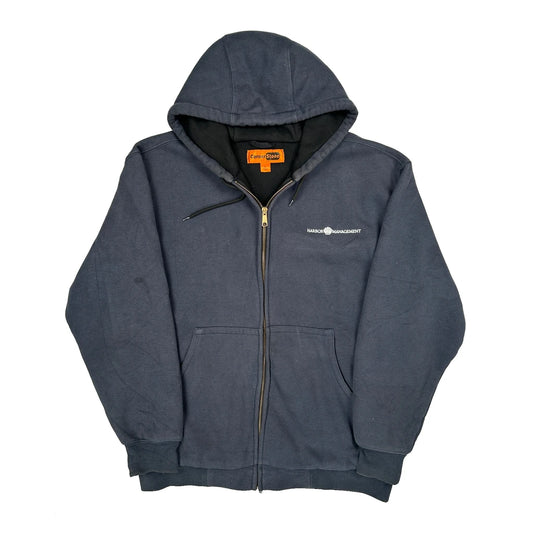 Thermal Lined Corner Stone Full Zip Work Hoodie - Large Grey Cotton