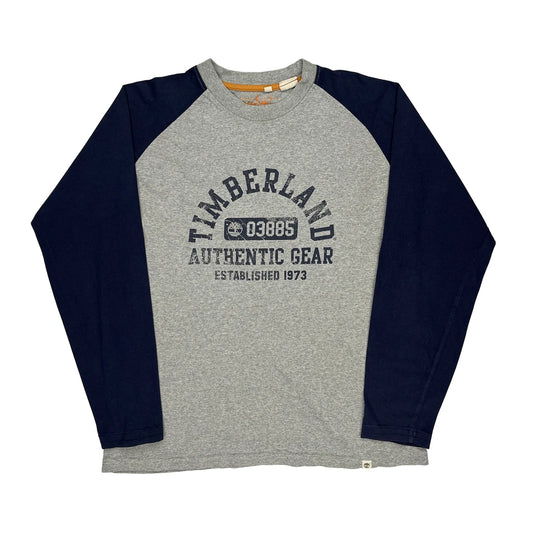 Timberland Graphic Long Sleeve T-Shirt - Large Grey Cotton