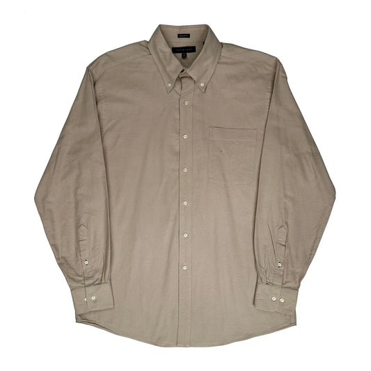 Tommy Hilfiger Fitted Shirt - Large Beige Cotton