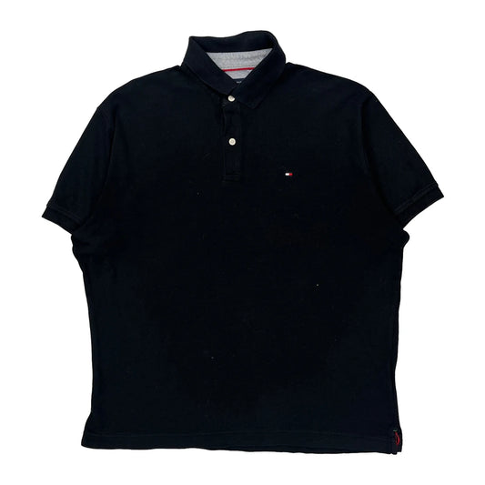 Tommy Hilfiger Polo Shirt - Medium Black Cotton