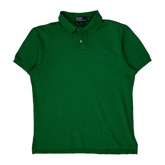 Polo By Ralph Lauren Slim Fit Polo Shirt - Large Green Cotton