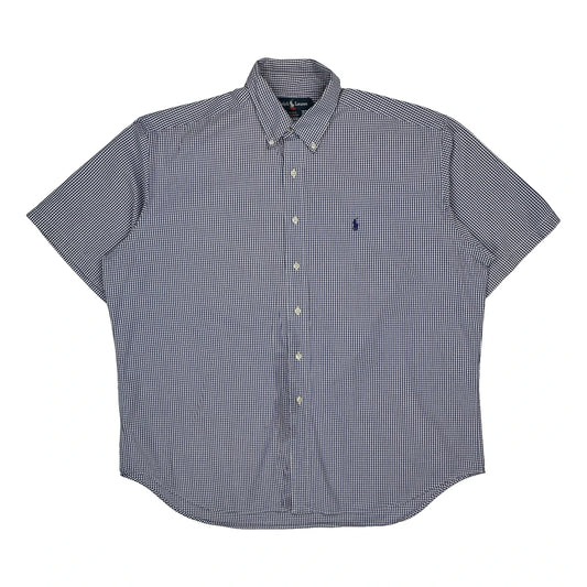 Vintage Blake Ralph Lauren Checked Short Sleeve Shirt - XL Blue Cotton