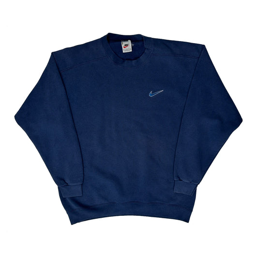 Made In USA Nike Sweatshirt - Medium Navy Cotton Blend
