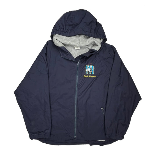 Vintage Magic Kingdom Disney Windbreaker - XL Navy Nylon