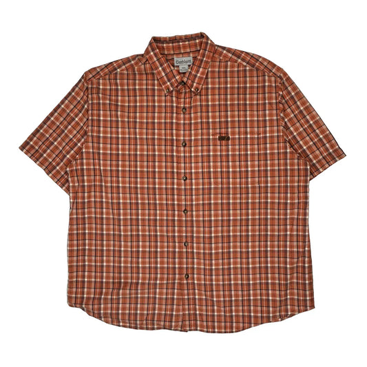 Carhartt Checked Short Sleeve Shirt - 2XL Orange Cotton