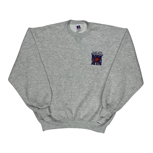 Rock The Gym Russell Athletic Graphic Sweatshirt - XL Grey Cotton