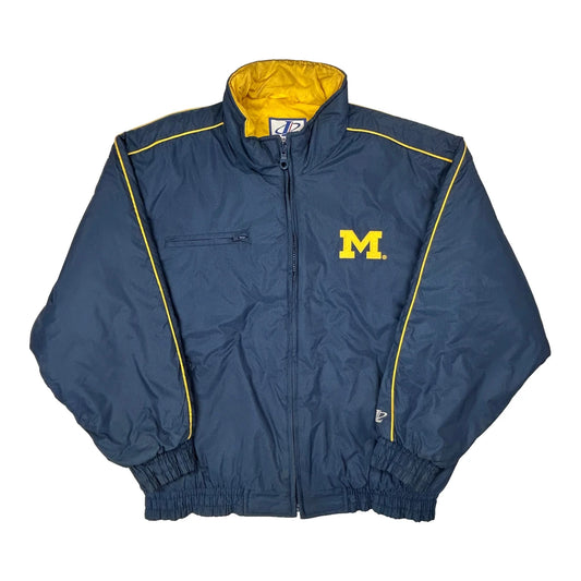 University Of Michigan Logo Athletics College Varsity Jacket - XL Navy Polyester