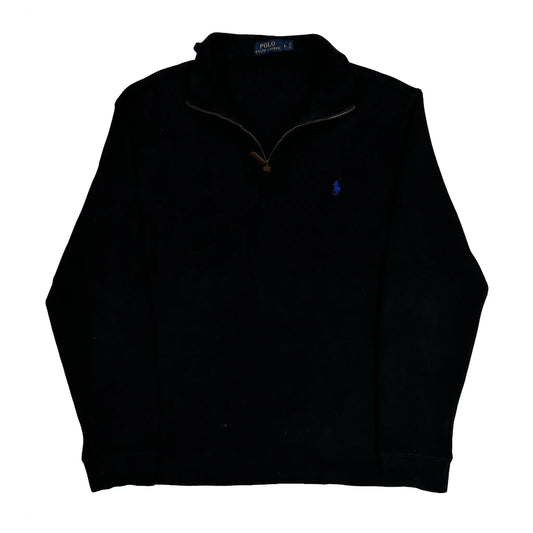 Polo By Ralph Lauren 1/4 Zip - Large Black Cotton