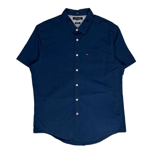 Tommy Hilfiger Slim Fit Short Sleeve Shirt - XL Navy Cotton