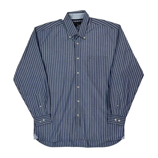 Tommy Hilfiger Striped Shirt - Large Blue Cotton