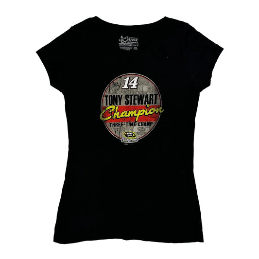 Tony Stewart Chase Authentics Nascar T-Shirt - Medium Black Cotton