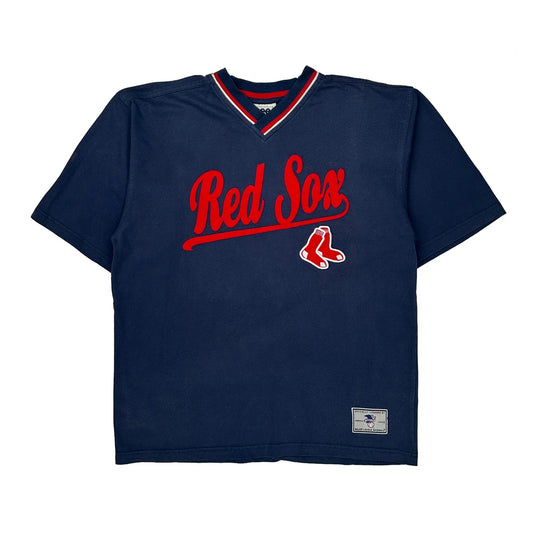 Vintage Red Sox Lee Sport Mlb Jersey - Large Navy Cotton Blend