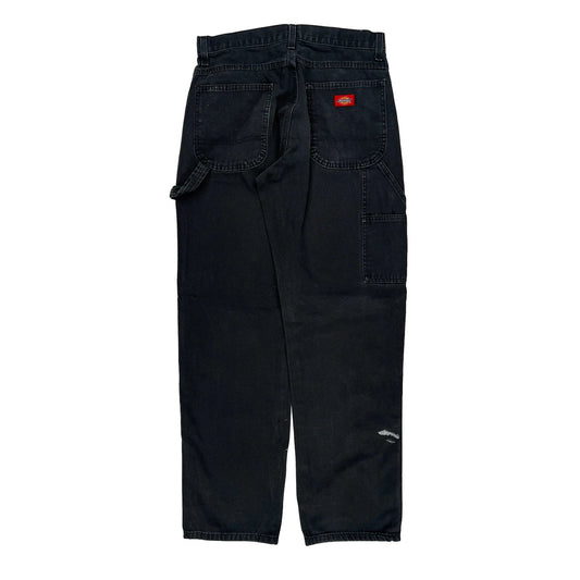Dickies Carpenter Trousers - 29W 32L Black Cotton