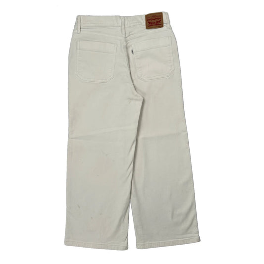 Vintage Levis Wide Leg Jeans - 28W UK 8 White Cotton