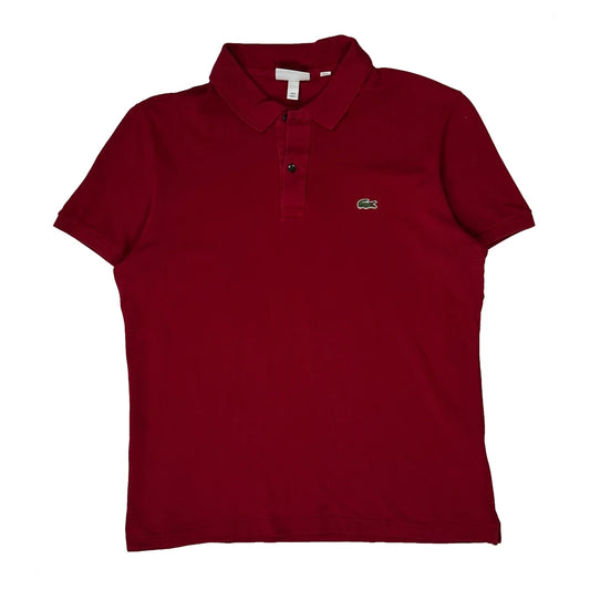 Lacoste Slim Fit Polo Shirt - XL Burgundy Cotton